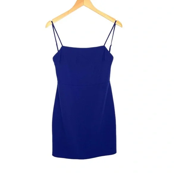 Lovers +Friends Womens Luca Open Back Sleeveless Mini Dress Sz Small Blue Lined - Picture 3 of 11